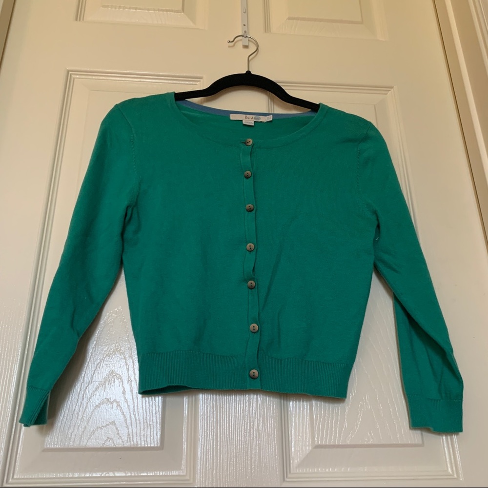 Emerald Boden Cardigan Sweater Cotton Blend